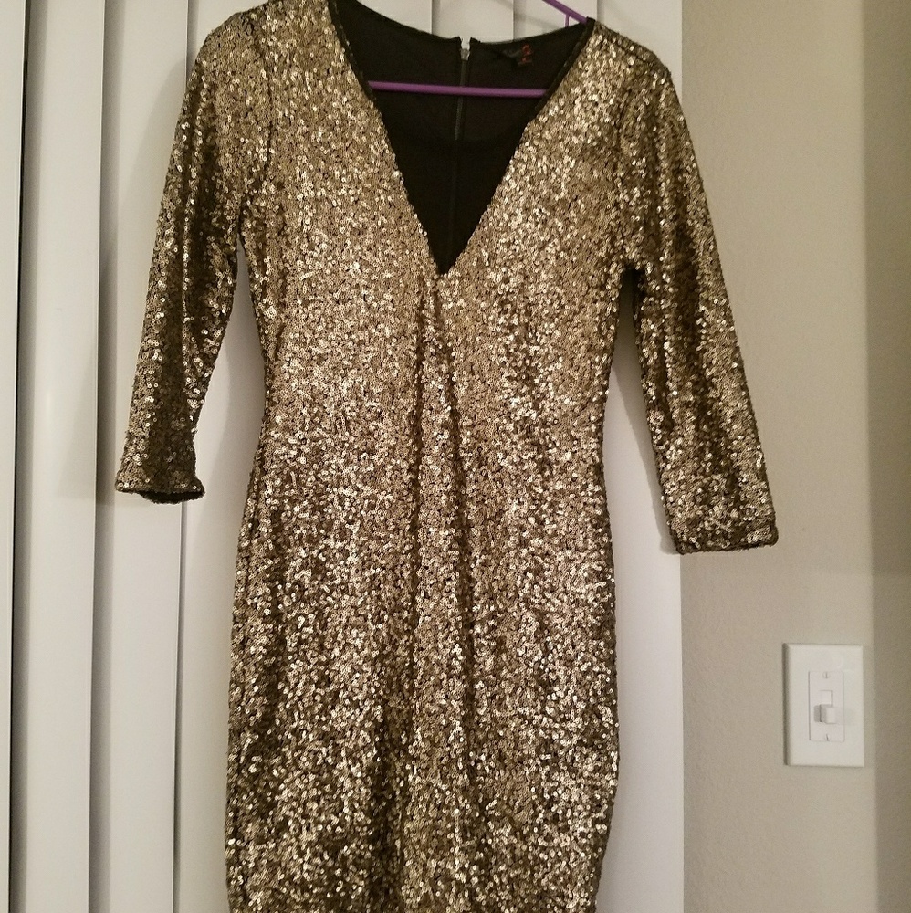 Gold Sequin Dress by Guess